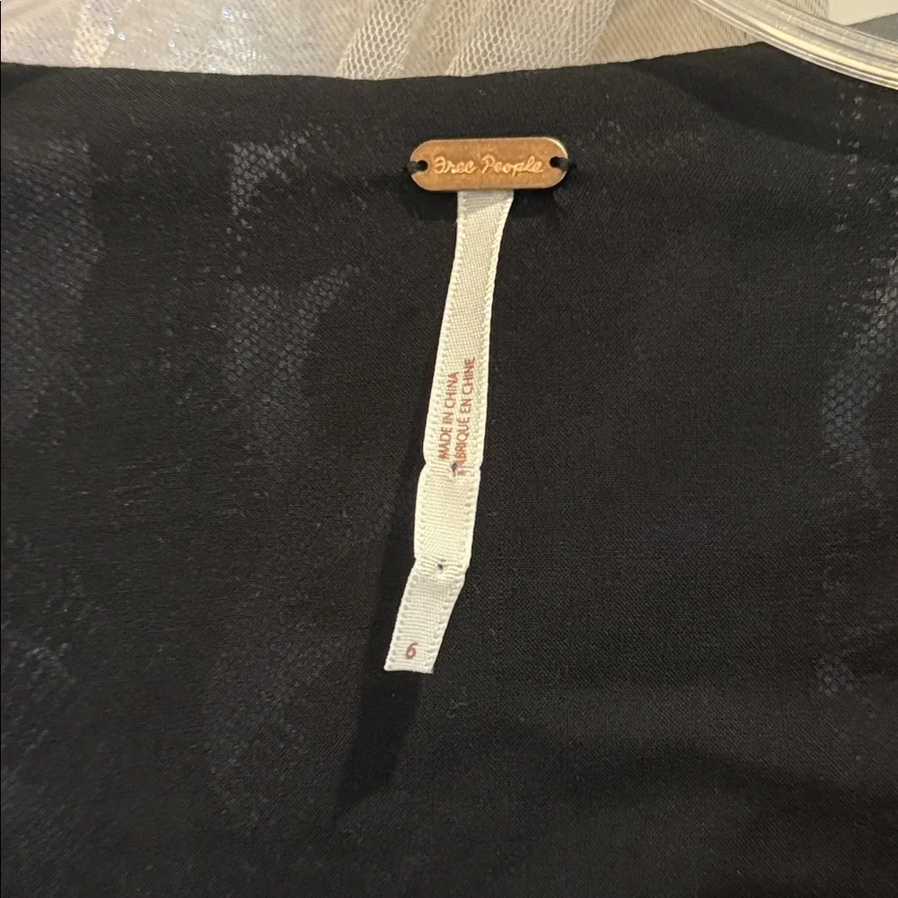 Free People Mountain Laurel Black Lace Midi Dress Size 6 - Picture 6 of 7